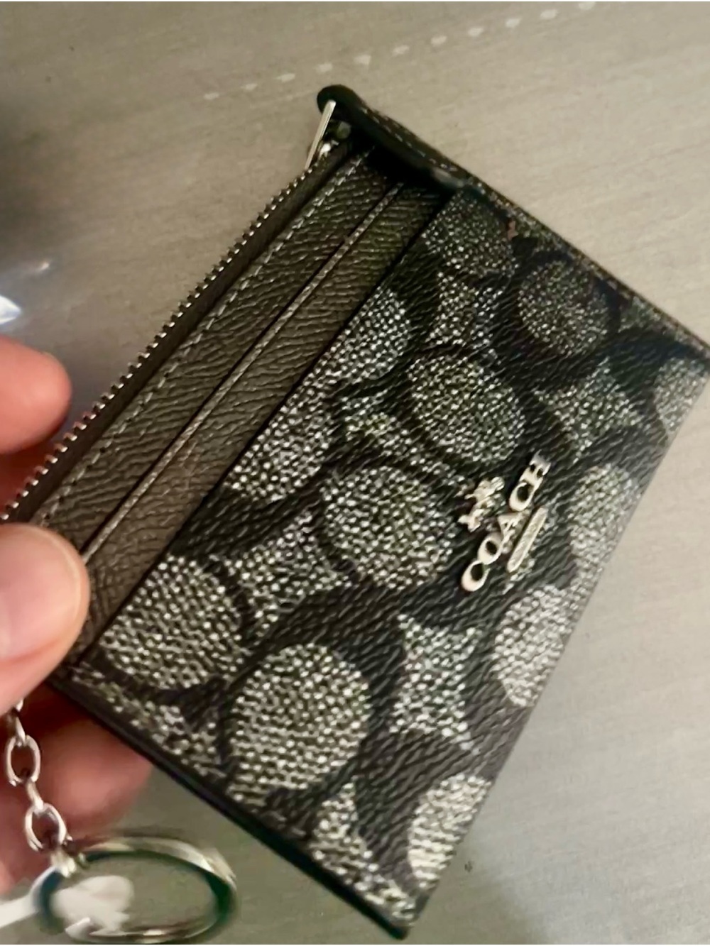 Coach Mini Skinny ID Case In Metallic Signature Canvas CW966 - NWOT - Picture 13 of 15